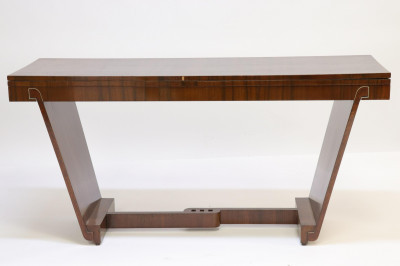 Image for Lot French Art Deco Mahogany Parsons Table, c.1935