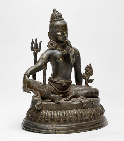 Image for Lot Nepalese Bronze Seated Figure of Shiva