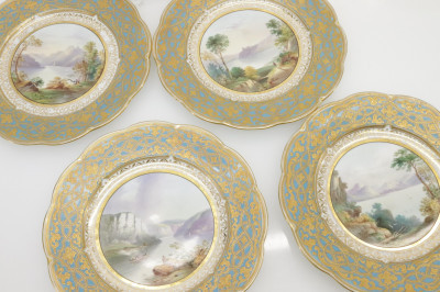 Image 3 of lot 12 English Porcelain Landscape Plates c 187086