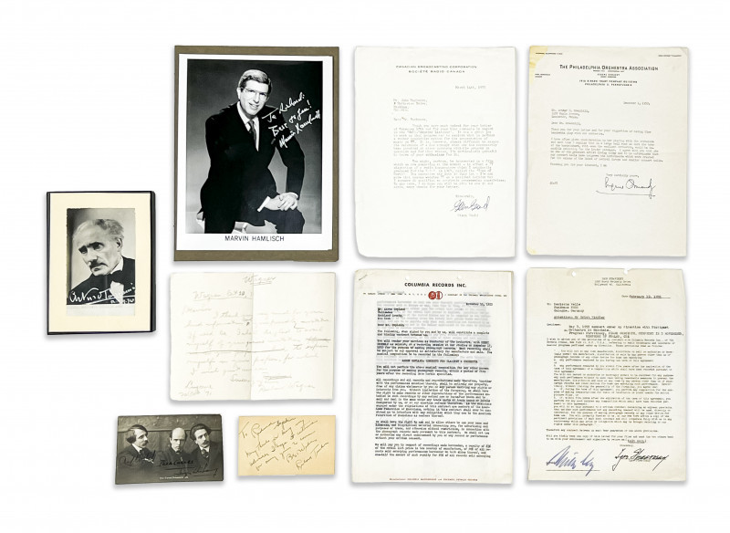 Group of Autographs, Contracts, and Letters from 20th Century Musicians