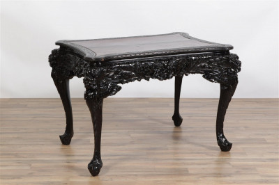 Image for Lot Japanese Black Painted Softwood Center Table