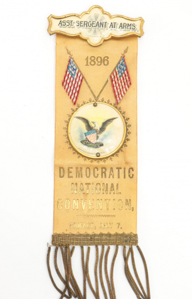 Image 1 of lot 1896 Democratic Convention Badge Ribbon