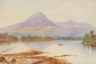 John William Hill - Lake George with a Canoe