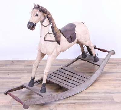 Image for Lot Vintage Painted Wood Rocking Horse