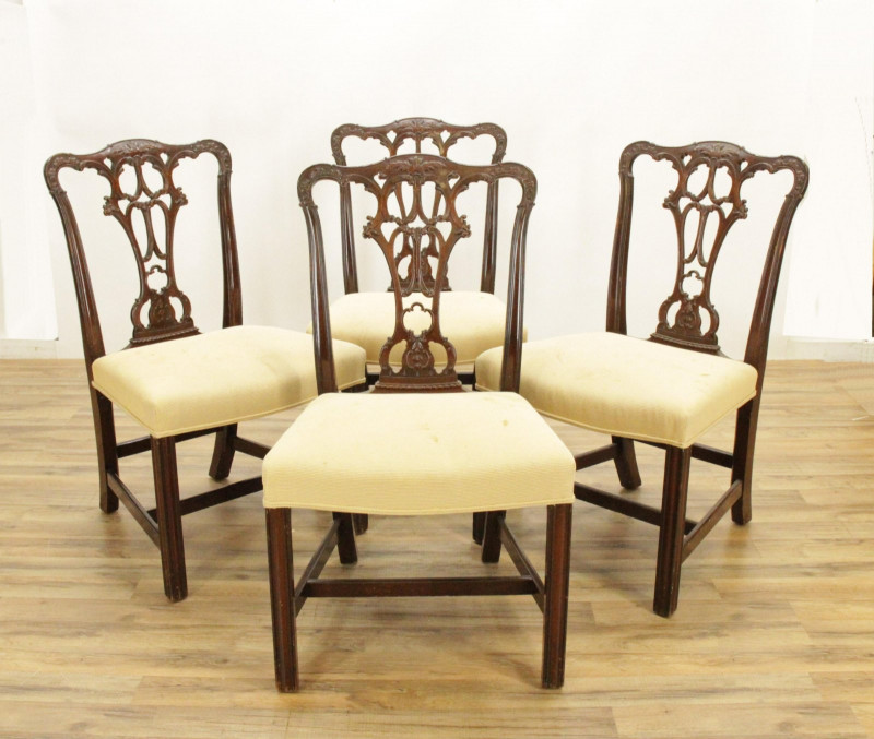 Image 3 of lot 4 George III Style Mahogany Side Chairs