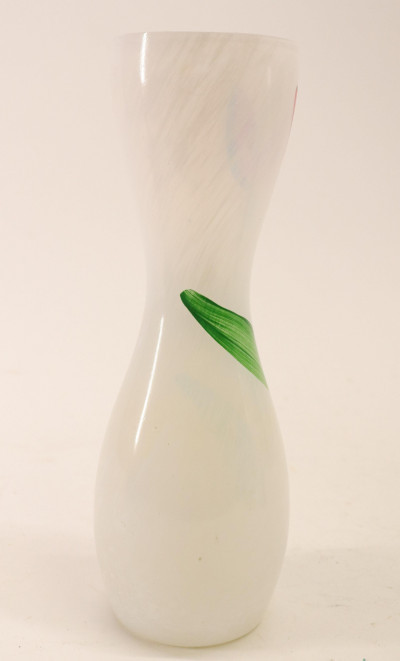 Image 5 of lot 2 Colorful Glass Vases; Lutken, Holmegaard, Kosta