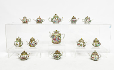 Image for Lot Assortment of 13 Chinese Porcelain Teapots