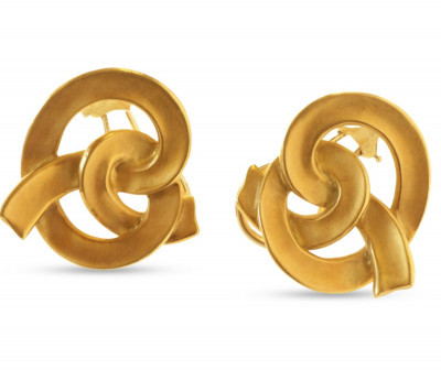 Image for Lot Angela Cummings for Tiffany, 18k Gold Earrings