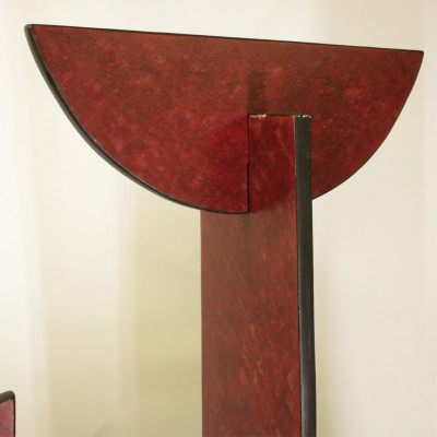 Image 2 of lot 1980&apos;s Burgundy Lacquered 4Panel Screen