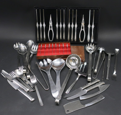 Image for Lot Mostly German Stainless Flatware & Serving Items