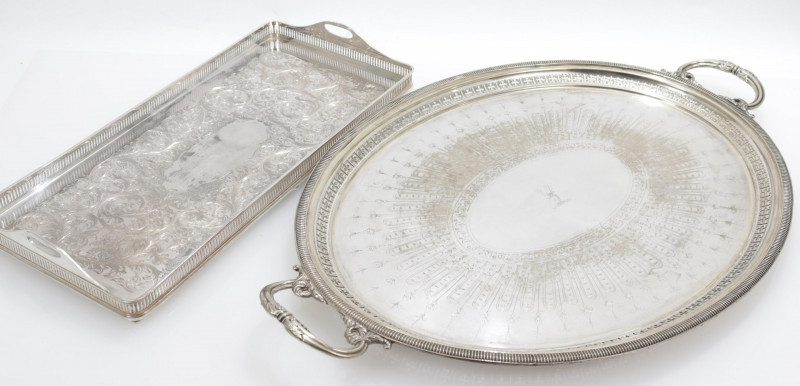 Image 1 of lot 2 Silverplate Serving Trays