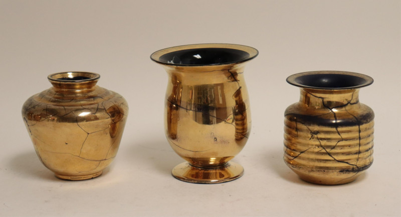 Image 6 of lot 11 Saint Prex Gilt Cobalt Glass Vases
