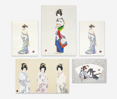 Hisashi Otsuka - Group of 5 Contemporary Japanese Prints