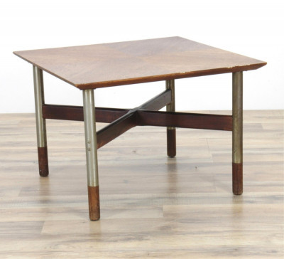 Image for Lot Teak & Aluminum Legged Low Table