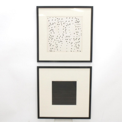 Image for Lot Two Modern Black And White Silkscreens