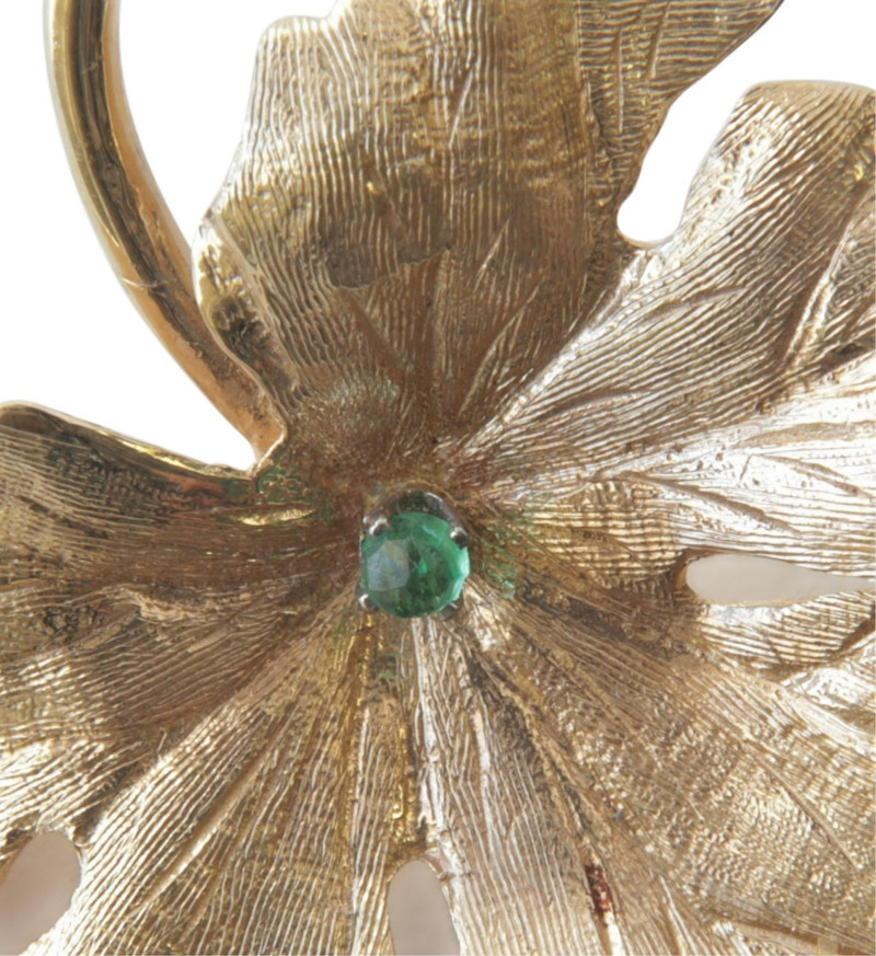 Image 3 of lot 14k Gold Maple Leaf Brooch