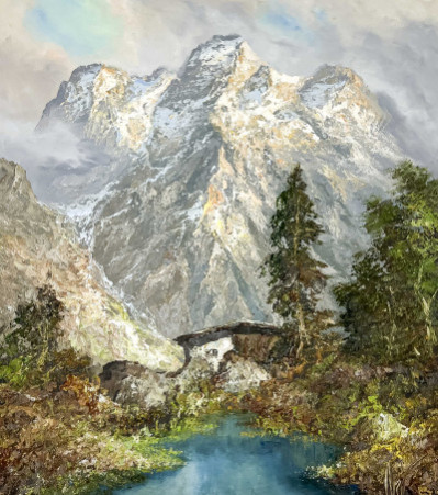 Title Herbert August Uerpmann - Untitled (Mountains Over Water) / Artist