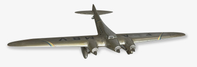 Image for Lot Enameled Wood Model of an Air France Arc-En-Ciel Airplane