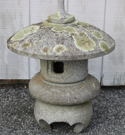 Image for Lot Chinese Style Carved Stone Garden Lantern