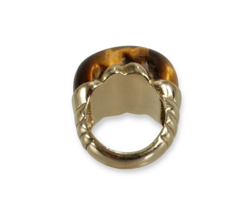 Image 4 of lot 14K Yellow Gold & Tiger's Eye Ring