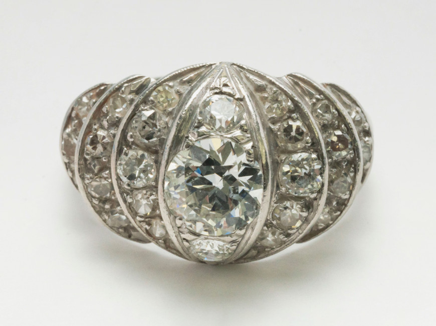 Iridium Platinum Diamond Ring