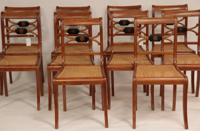Image for Lot 10 Swedish Neoclassic Style Parcel-Ebonized Chairs