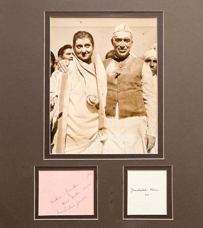 Image for Lot Jawaharlal Nehru, Indira Gandhi Signatures