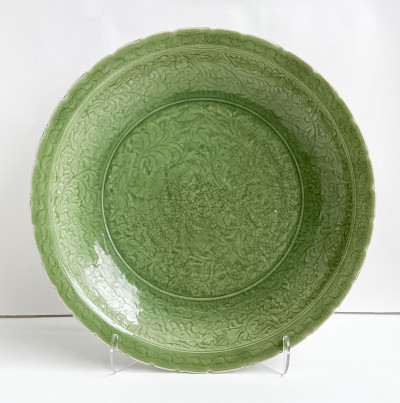 Image for Lot Large Chinese Celadon Glazed Charger