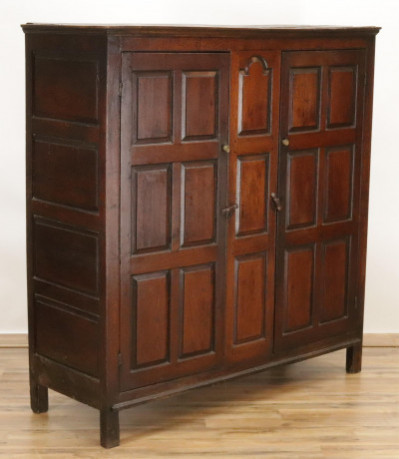 Image for Lot George III Provincial Oak Cabinet 18th C