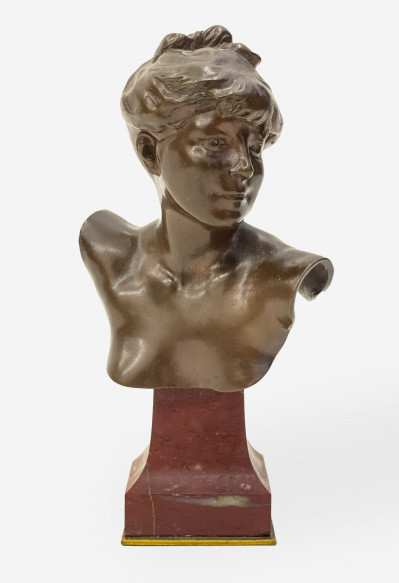 Image for Lot Alexandre Falguière - Bust of a Woman