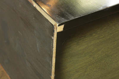 Image 5 of lot 1950&apos;s Brass  Green Stained to Black Cabinet