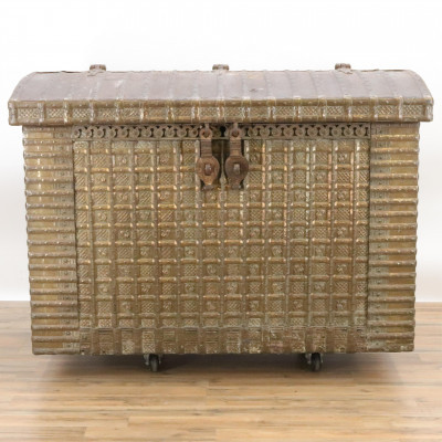Image for Lot Massive Wood And Iron Damchiya Dowry Chest