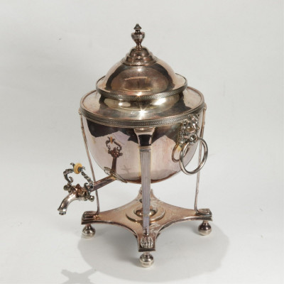 Image for Lot Large English Silverplate Coffee Urn