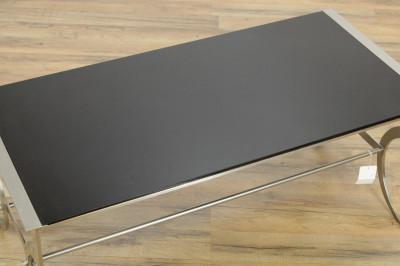 Image 2 of lot 1970&apos;s Brushed Metal  Smoked Glass Coffee Table