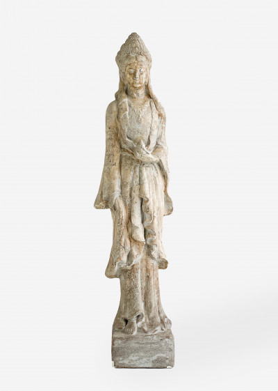 Image for Lot Cast Plaster Figure of Guanyin