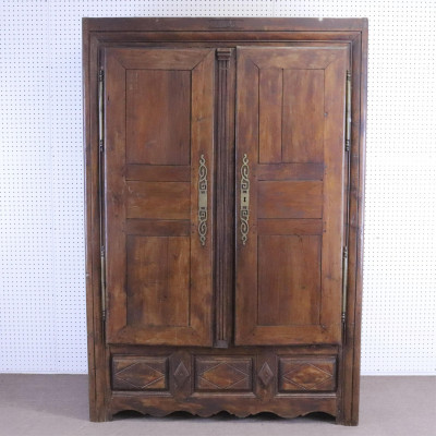 Image 2 of lot 19th C French Provincial Armoire/Linen Press