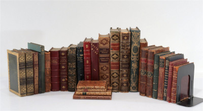 Image for Lot Decorative Antique Leather Books