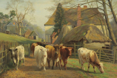 Image for Lot William Sidney Cooper - Cows on the Farm, O/C