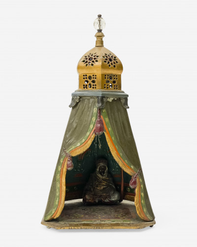 Image for Lot After Franz Bergman - Austrian Cold-Painted Spelter Figural Lamp
