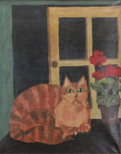 Image for Lot Deep Orange Cat With Green Eyes, Geranium O/C