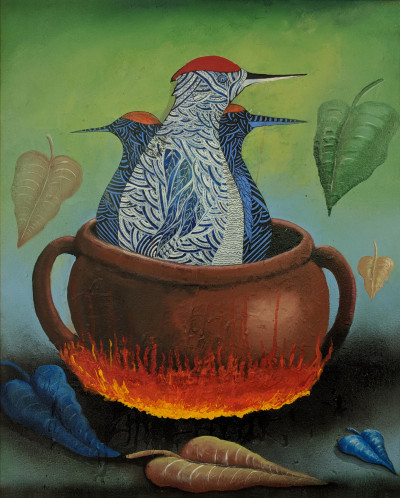 Image 2 of lot Alejandro Cabral – Woodpecker in the Pot