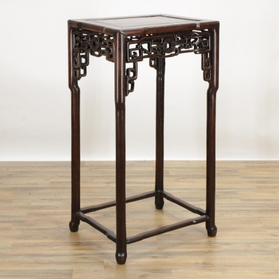 Image for Lot Asian Carved Hardwood Tall Stand
