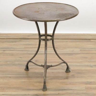Image for Lot Arras Wrought  Cast Iron Bistro Table 19th C