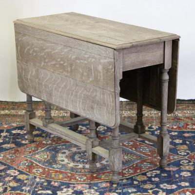 Image for Lot Baroque Style Weathered Oak Dropleaf Table