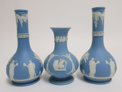 Image for Lot 3 Wedgwood Jasper Dip Vases