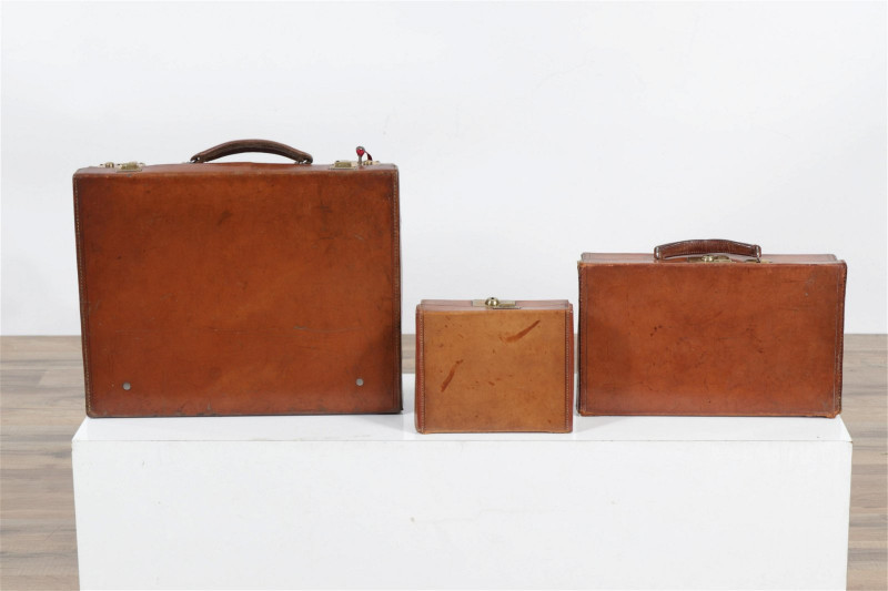 Vintage Combined Set English Leather Luggage