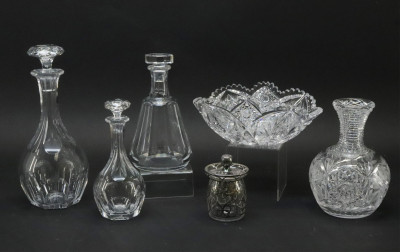 Image for Lot Baccarat Decanters Cut Glass Decanter and Bowl