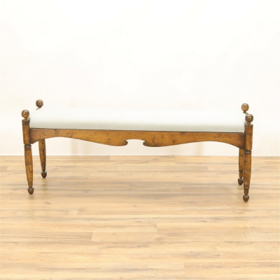 Image for Lot Classical Style Beechwood Window Bench