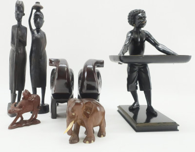 Image for Lot 7 Wood Carvings of African Animals/Figures