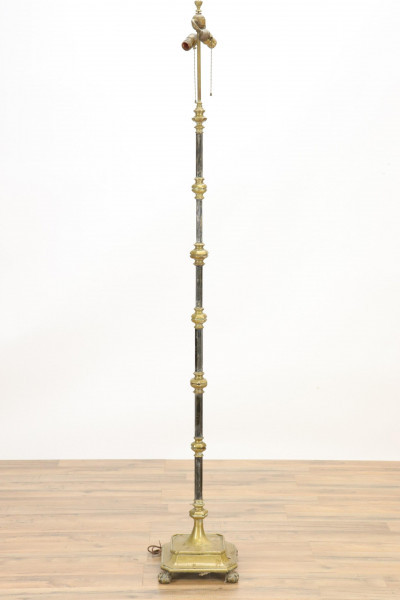 Image for Lot Continental Baroque Style Bronze/Iron Floor Lamp